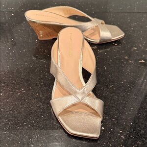 Stuart Weitzman Metallic Wedge Sandals